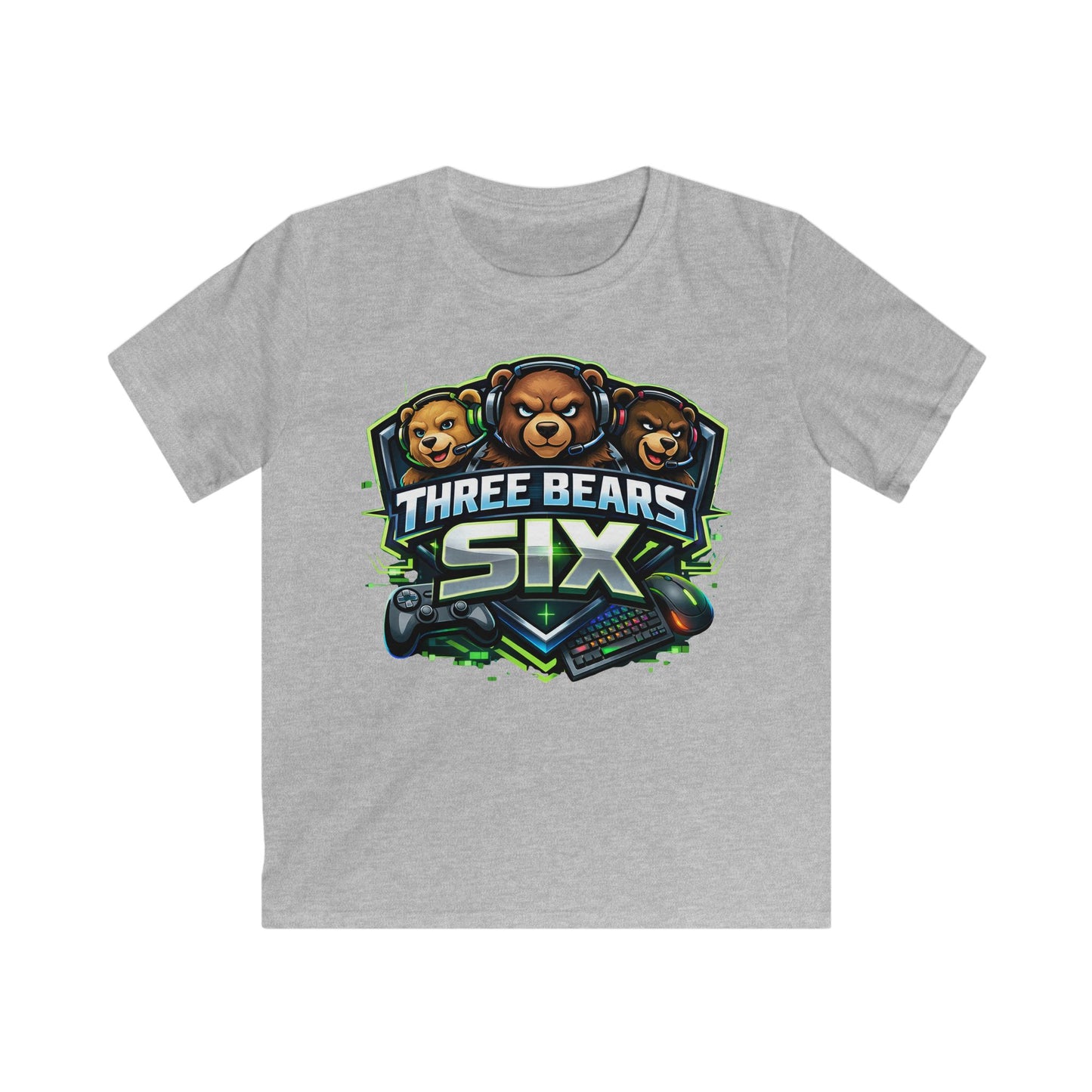 Kids Tee — 'Three Bears Six' Gaming Mascot Design