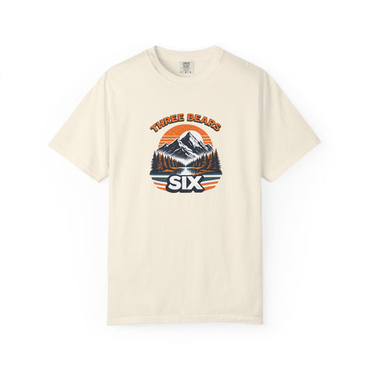 Three Bears SIX Vintage Mountain Graphic Tee — Ivory colour, product photo