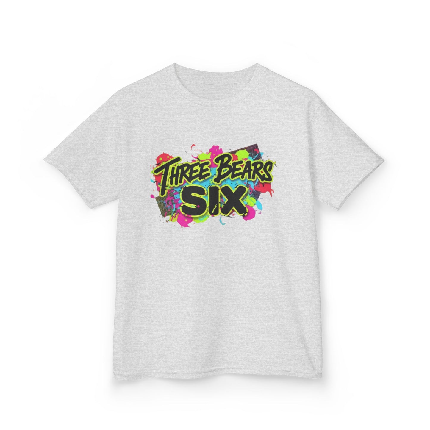 Kids T-Shirt — 'Three Bears Six' Neon Graffiti Birthday Tee