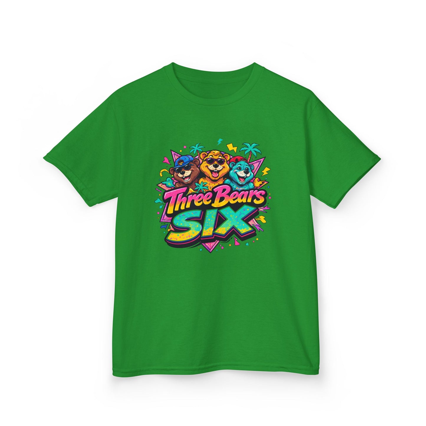 Three Bears SIX - Colourful Retro Cartoon Bear Birthday Tee