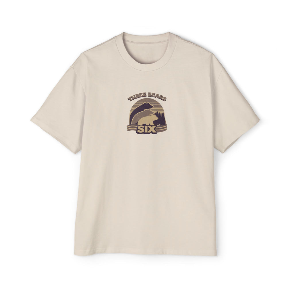 Ecru Trail Days SIX Oversized Sunset Tee, front flat lay
