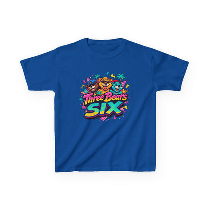 Three Bears SIX - Colourful Retro Cartoon Bear Birthday Tee