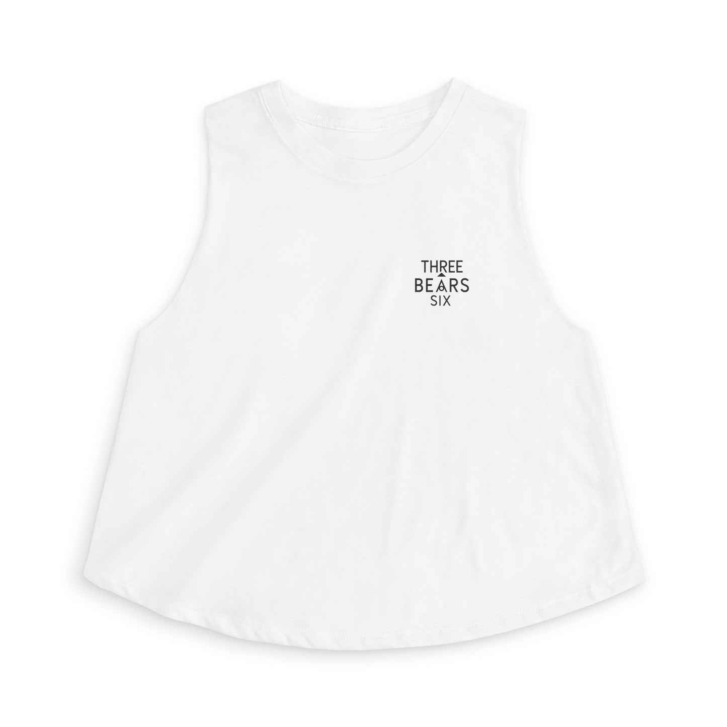 Women's Crop Top - Minimal 'Three Bears Six' Pocket Logo Tank