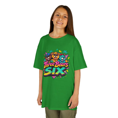 Three Bears SIX - Colourful Retro Cartoon Bear Birthday Tee