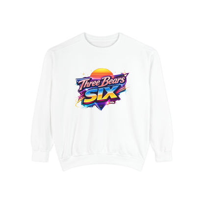 Three Bears Six Retro Logo Sweatshirt — 80s Sunset Graphic Pullover