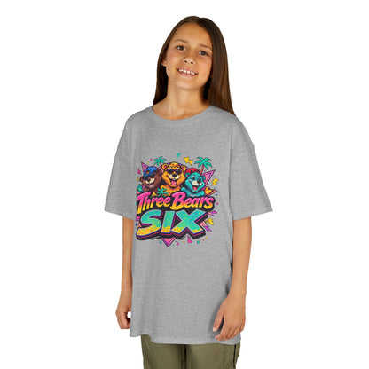 Three Bears SIX - Colourful Retro Cartoon Bear Birthday Tee