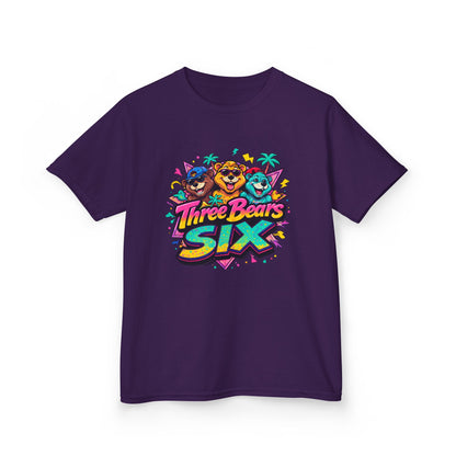 Three Bears SIX - Colourful Retro Cartoon Bear Birthday Tee