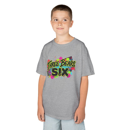 Kids T-Shirt — 'Three Bears Six' Neon Graffiti Birthday Tee