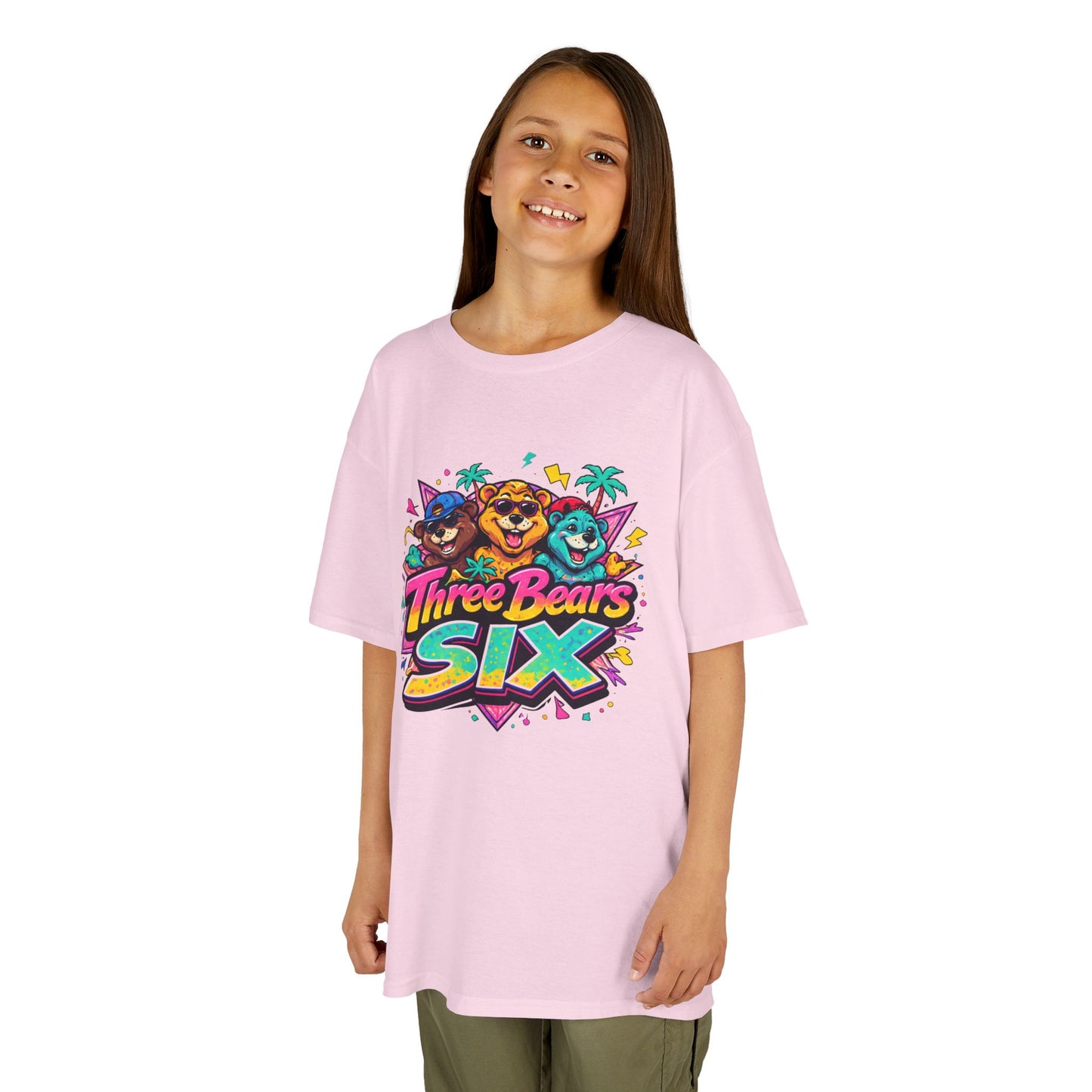 Three Bears SIX - Colourful Retro Cartoon Bear Birthday Tee