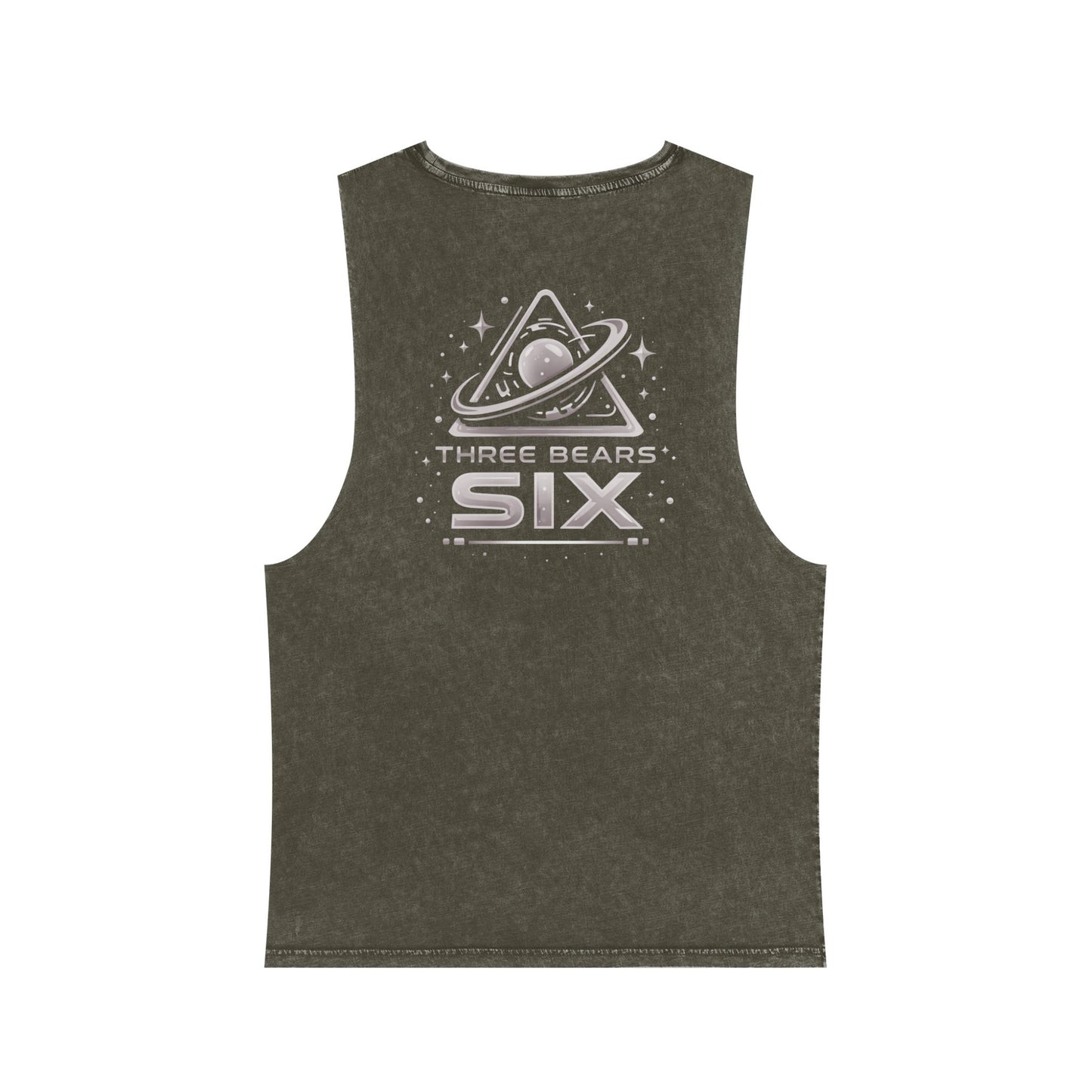 Stonewash Tank Top — "Three Bears Six" Planet Logo