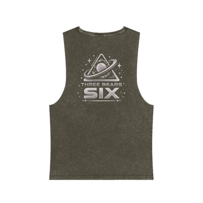Stonewash Tank Top — "Three Bears Six" Planet Logo