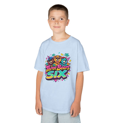 Three Bears SIX - Colourful Retro Cartoon Bear Birthday Tee