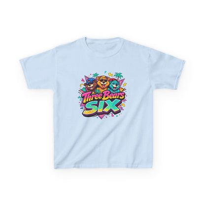 Three Bears SIX - Colourful Retro Cartoon Bear Birthday Tee