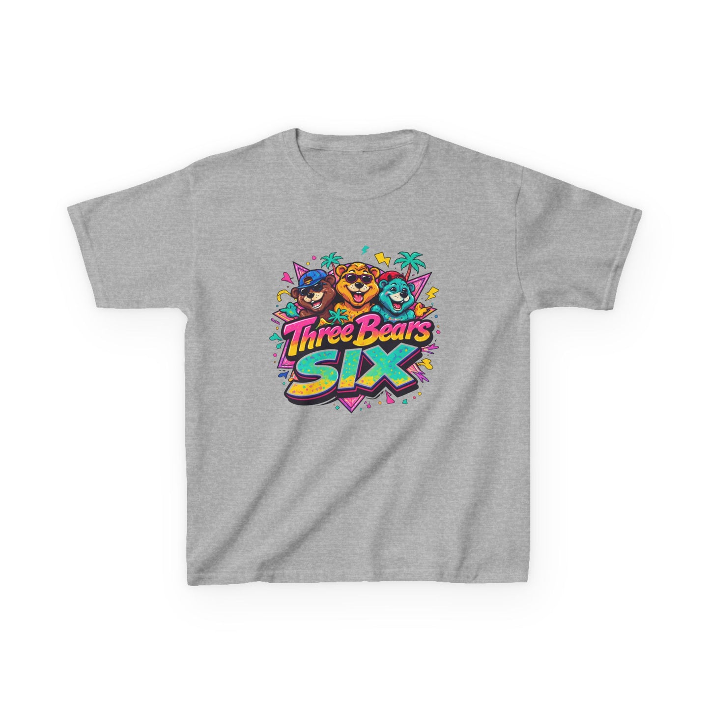 Three Bears SIX - Colourful Retro Cartoon Bear Birthday Tee