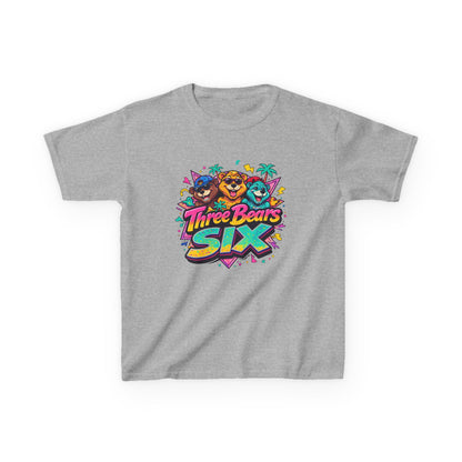 Three Bears SIX - Colourful Retro Cartoon Bear Birthday Tee