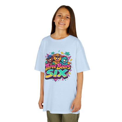 Three Bears SIX - Colourful Retro Cartoon Bear Birthday Tee