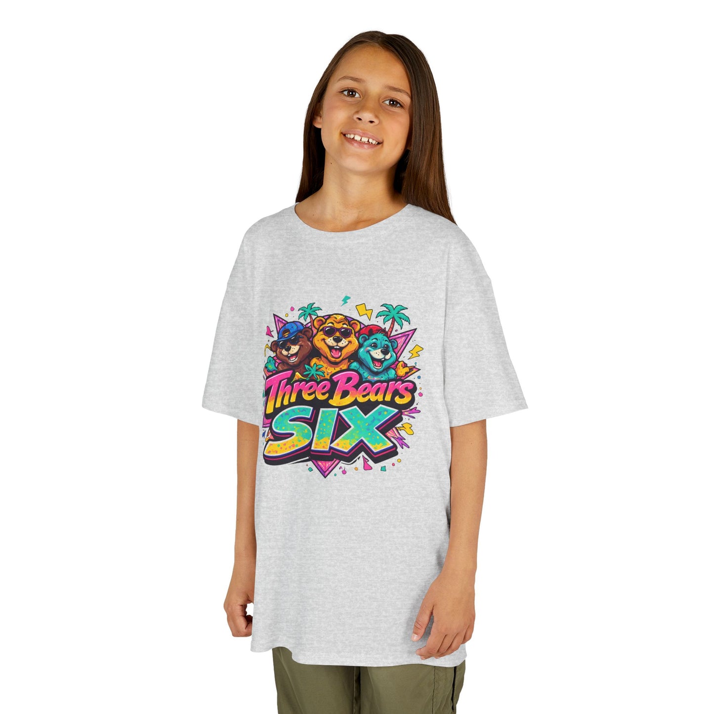 Three Bears SIX - Colourful Retro Cartoon Bear Birthday Tee