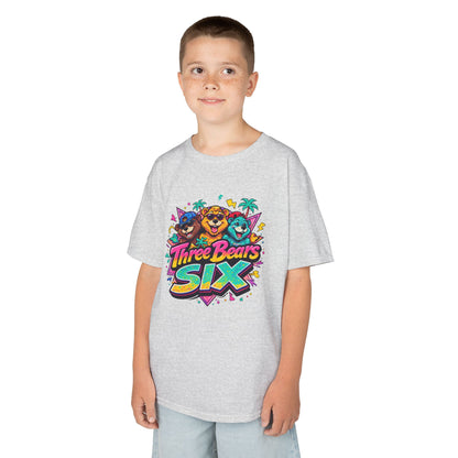 Three Bears SIX - Colourful Retro Cartoon Bear Birthday Tee