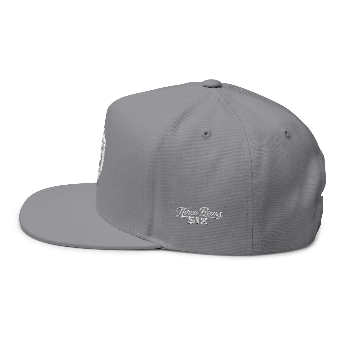 Embroidered 3VI Bear Claw Flat Bill Cap — Snapback Hat