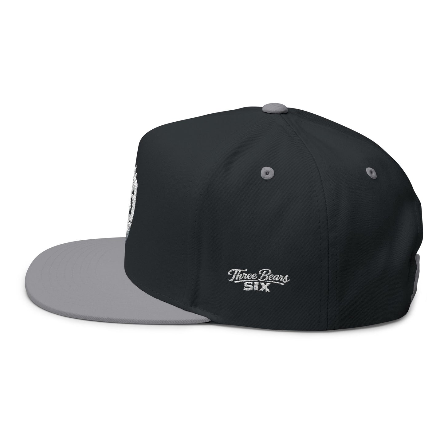 Embroidered 3VI Bear Claw Flat Bill Cap — Snapback Hat