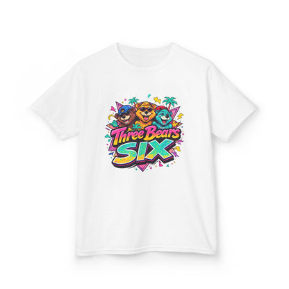 Three Bears SIX - Colourful Retro Cartoon Bear Birthday Tee