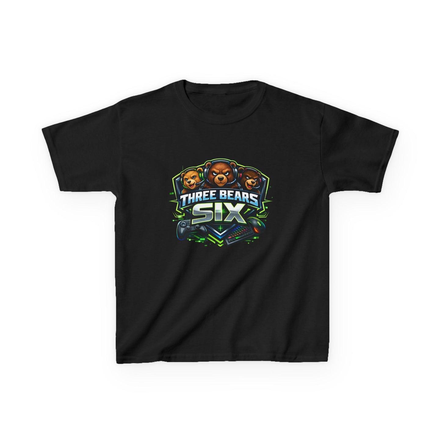 Kids Tee — 'Three Bears Six' Gaming Logo Graphic Shirt