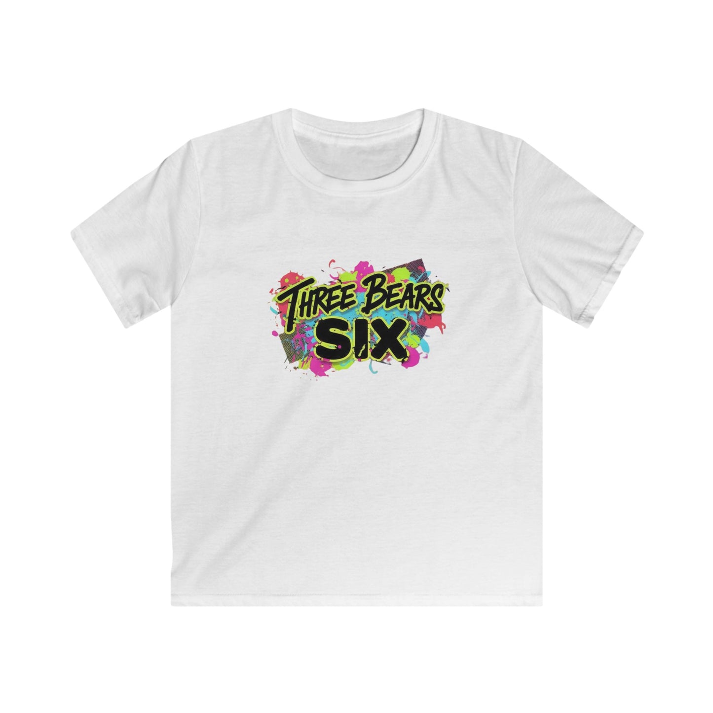 Three Bears Six Kids T-Shirt — Colorful Graffiti Birthday Tee