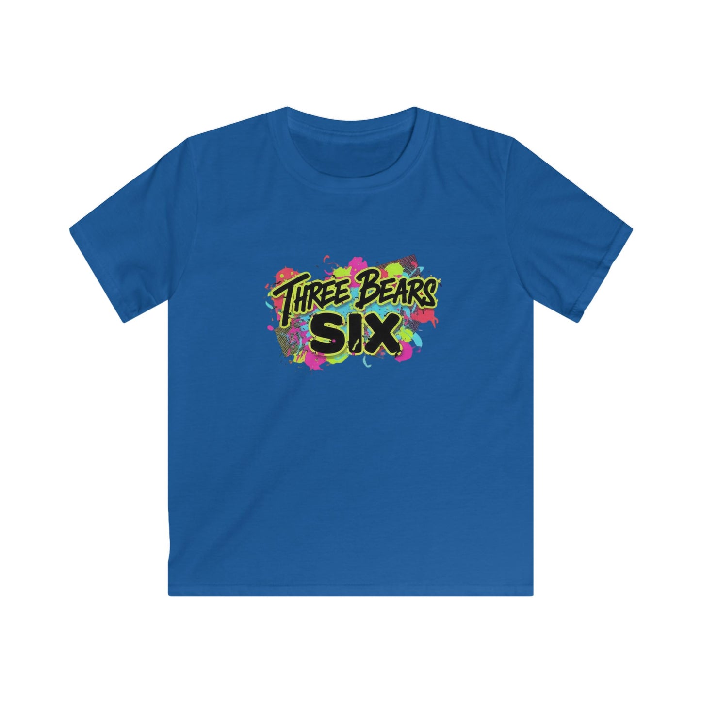 Three Bears Six Kids T-Shirt — Colorful Graffiti Birthday Tee