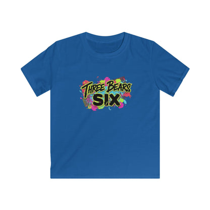 Three Bears Six Kids T-Shirt — Colorful Graffiti Birthday Tee