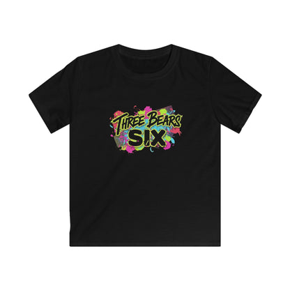 Three Bears Six Kids T-Shirt — Colorful Graffiti Birthday Tee