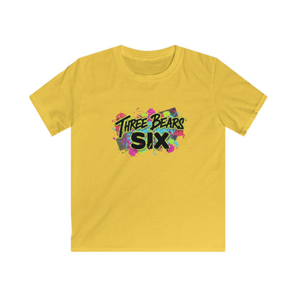 Three Bears Six Kids T-Shirt — Colorful Graffiti Birthday Tee
