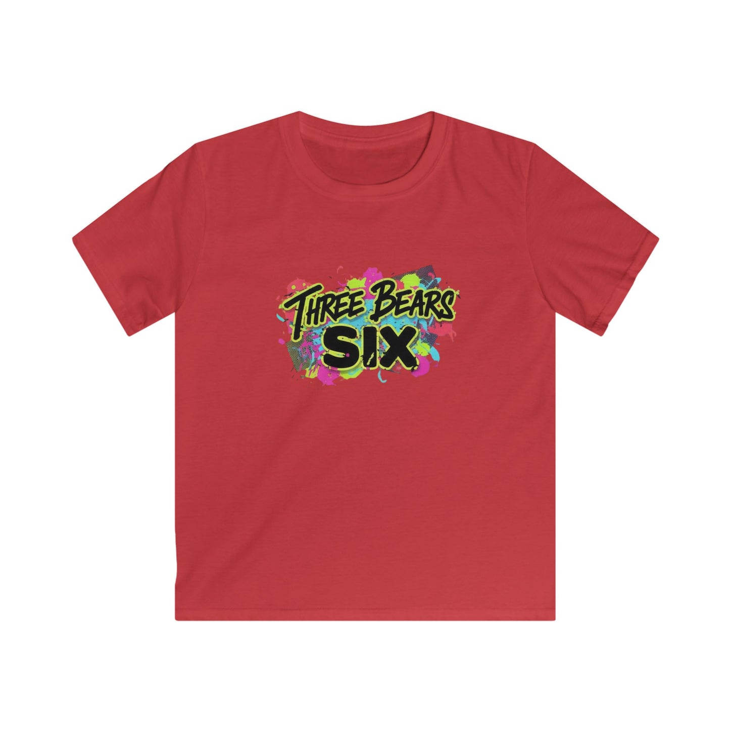 Three Bears Six Kids T-Shirt — Colorful Graffiti Birthday Tee