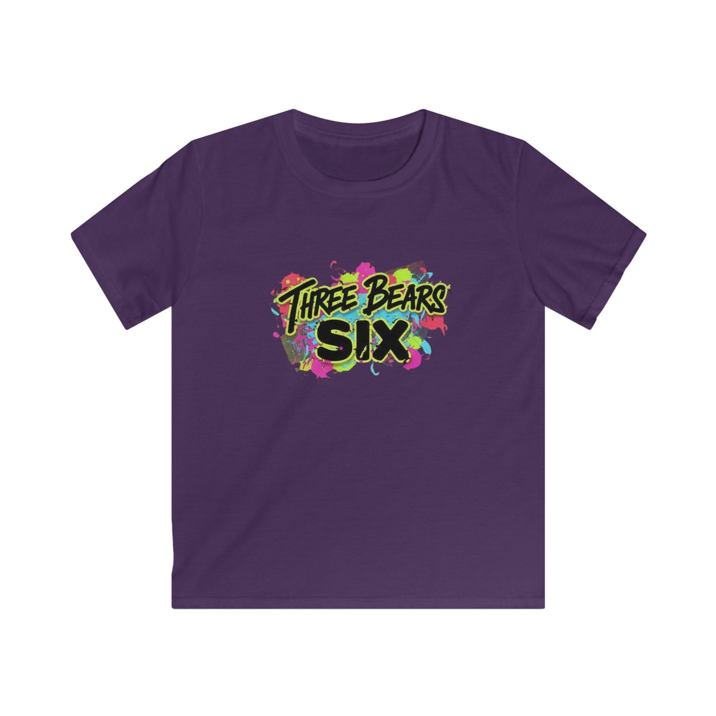 Three Bears Six Kids T-Shirt — Colorful Graffiti Birthday Tee