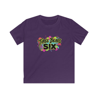 Three Bears Six Kids T-Shirt — Colorful Graffiti Birthday Tee