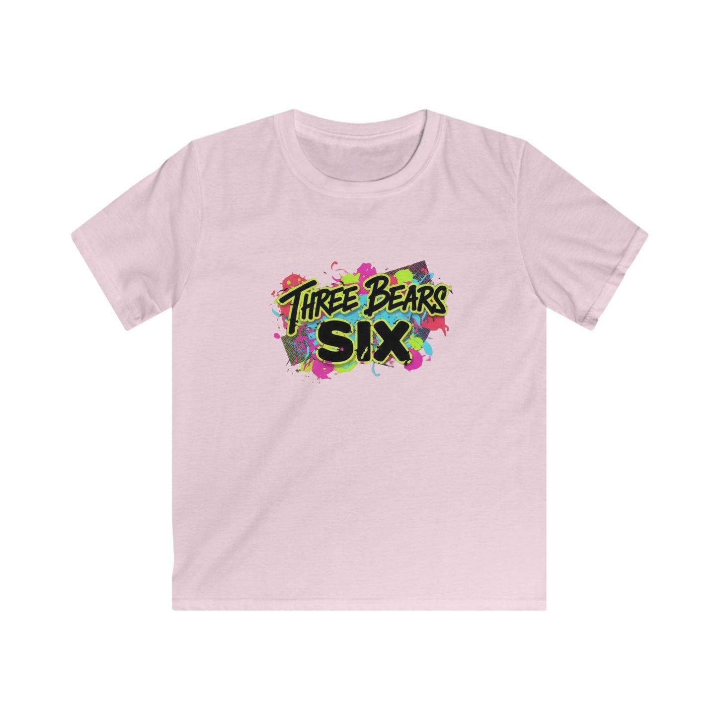 Three Bears Six Kids T-Shirt — Colorful Graffiti Birthday Tee