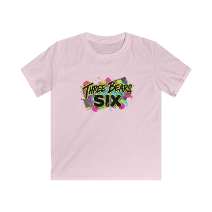 Three Bears Six Kids T-Shirt — Colorful Graffiti Birthday Tee