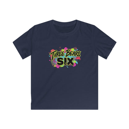 Three Bears Six Kids T-Shirt — Colorful Graffiti Birthday Tee