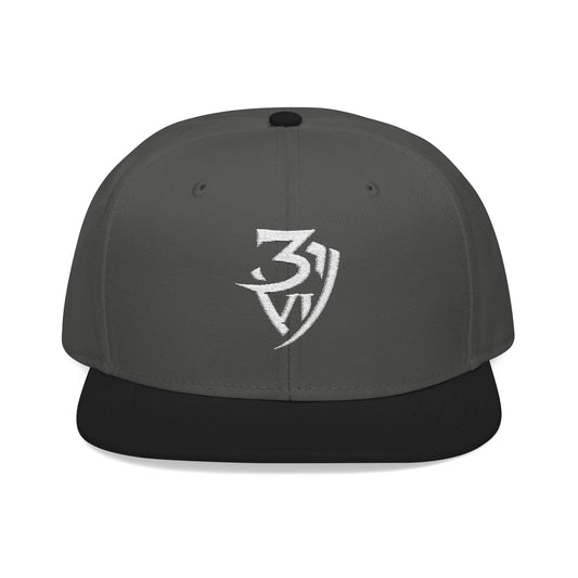 Black/Charcoal gray/Charcoal gray Tribal Logo Snapback Cap, front view