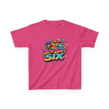 Three Bears SIX - Colourful Retro Cartoon Bear Birthday Tee
