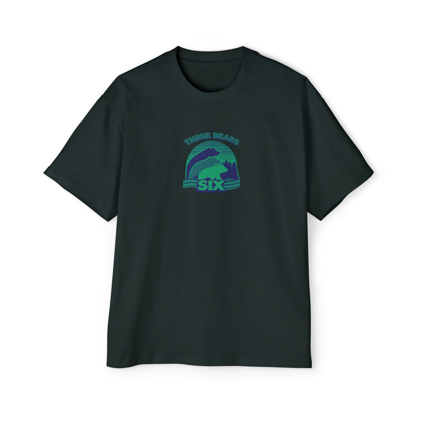 Retro Sunset Bear Graphic Tee — "Trail Days Six" Men’s Oversized T-Shirt