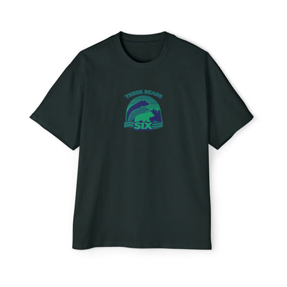 Retro Sunset Bear Graphic Tee — "Trail Days Six" Men’s Oversized T-Shirt