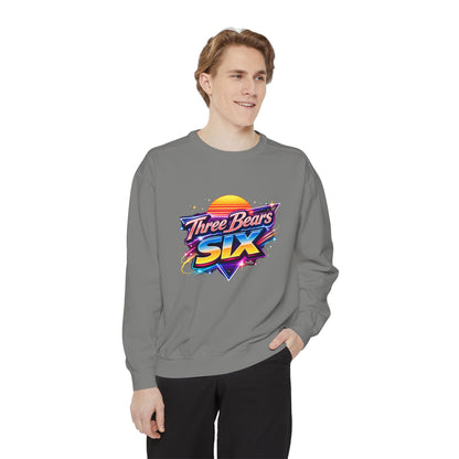 Three Bears Six Retro Logo Sweatshirt — 80s Sunset Graphic Pullover