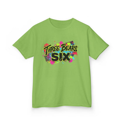 Kids T-Shirt — 'Three Bears Six' Neon Graffiti Birthday Tee