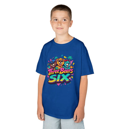 Three Bears SIX - Colourful Retro Cartoon Bear Birthday Tee