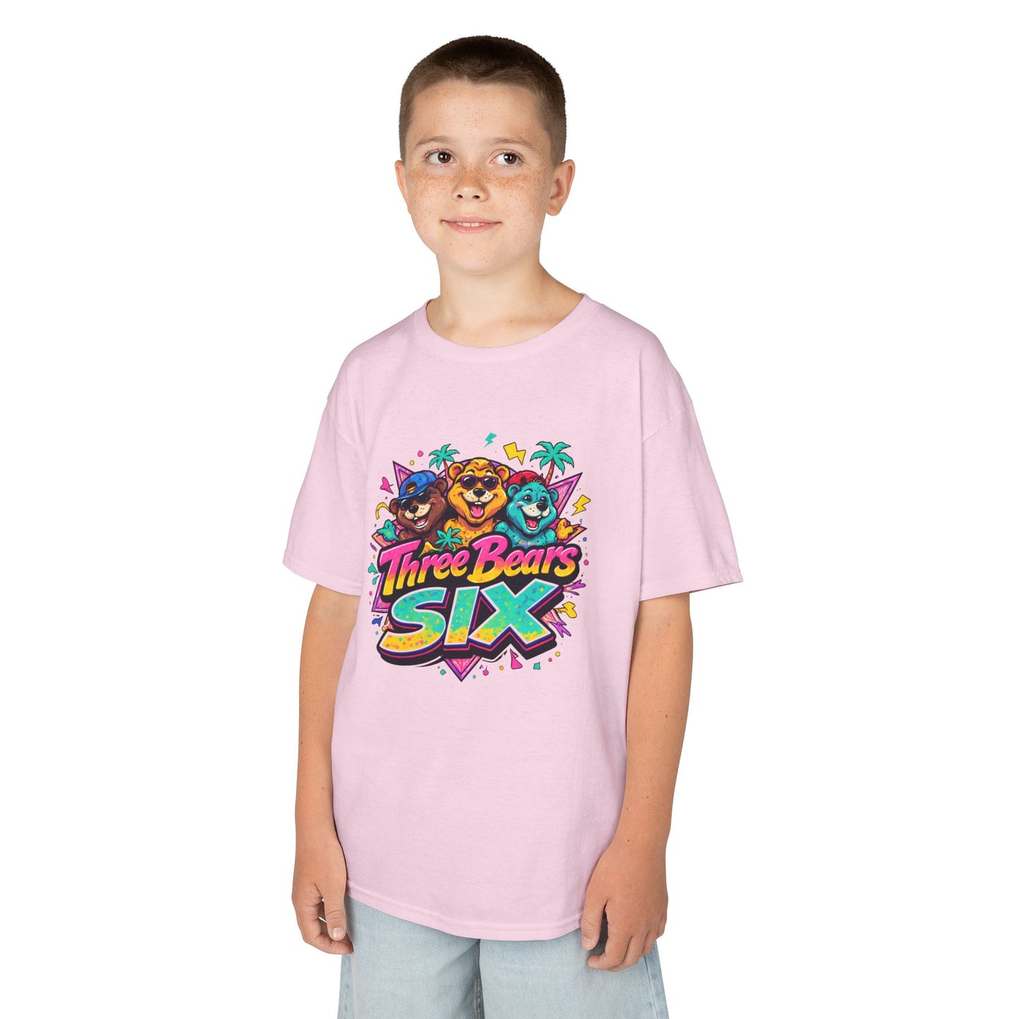 Three Bears SIX - Colourful Retro Cartoon Bear Birthday Tee