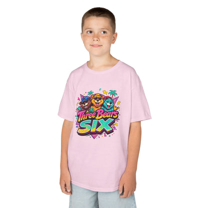 Three Bears SIX - Colourful Retro Cartoon Bear Birthday Tee