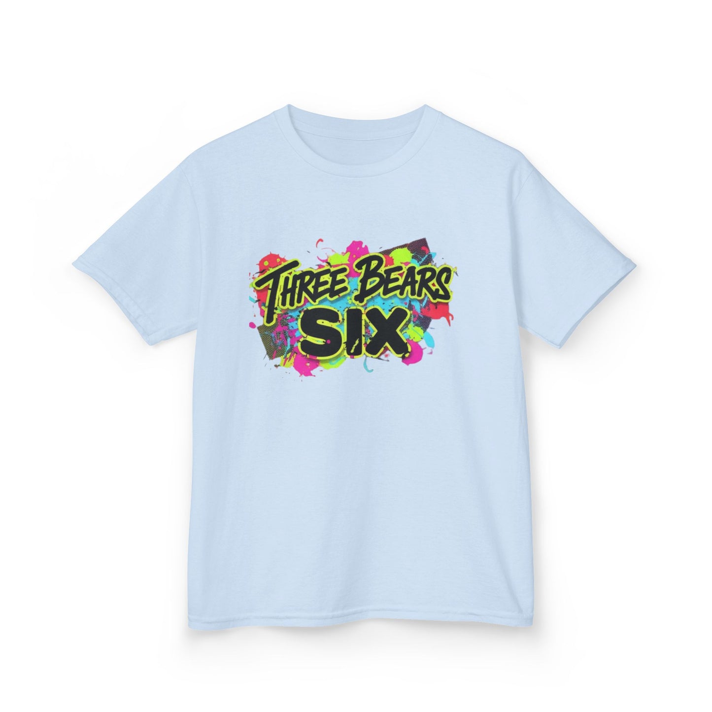 Kids T-Shirt — 'Three Bears Six' Neon Graffiti Birthday Tee