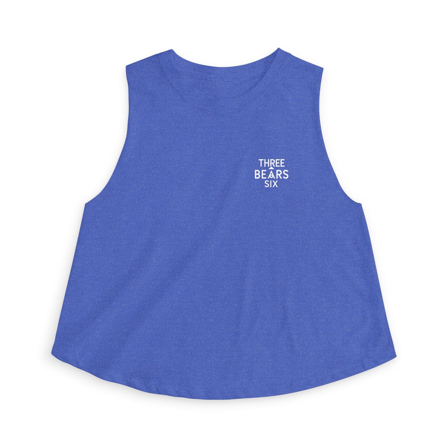Women's Crop Top - Minimal 'Three Bears Six' Pocket Logo Tank
