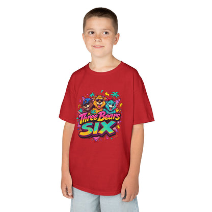 Three Bears SIX - Colourful Retro Cartoon Bear Birthday Tee