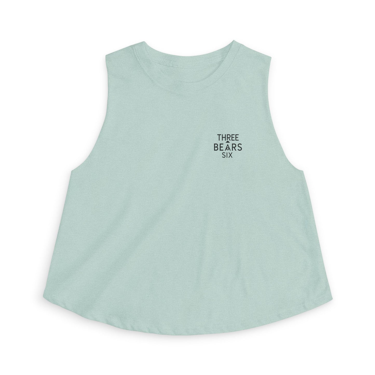 Women's Crop Top - Minimal 'Three Bears Six' Pocket Logo Tank